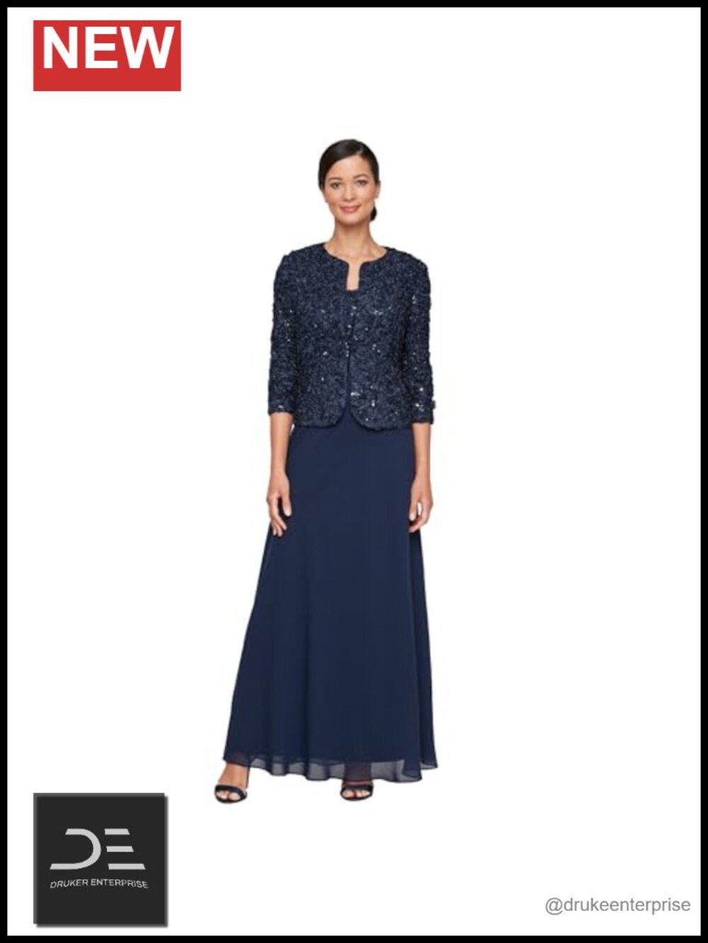 Two Piece Mother of the Bride Dress Lace Jacket Empire Waist Formal